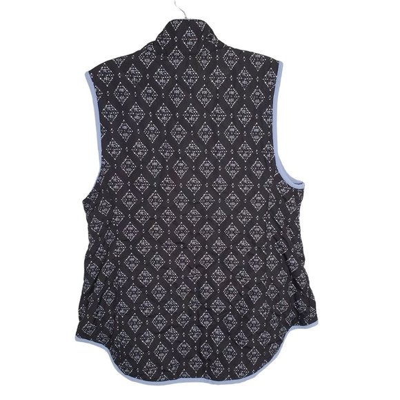 Bit & Bridle Womens Size M Vest Quilted Reversible Shaped Fit Pockets Blue Black - Picture 2 of 10
